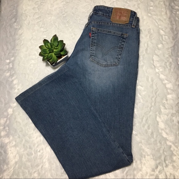 LEVI 518 SUPERLOW STRETCH BOOT CUT JEANS 7 MEDIUM - Picture 2 of 8